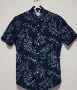 Sonoma Blue Casual Button Down Shirt with Floral Design